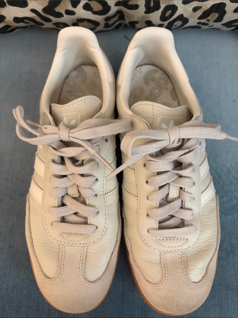 adidas Samba Sneakers in Off-White and Gum - Picture 7 of 8